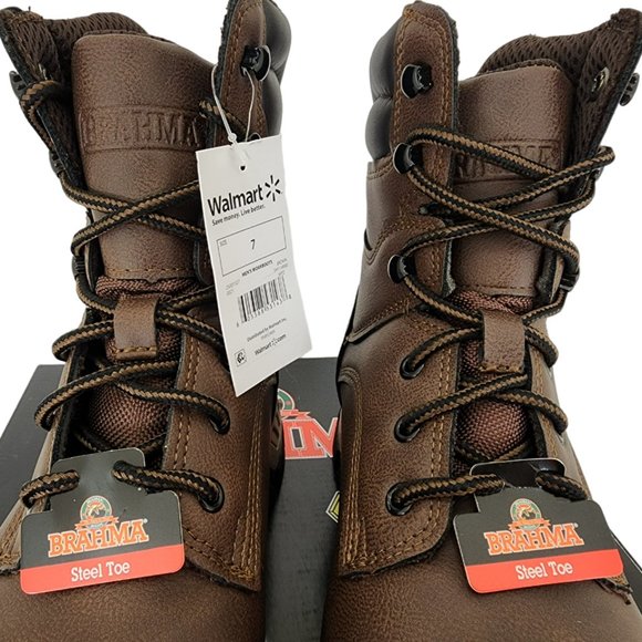NWT Brahma Men's Vertex Work Comfort Boots Steel Toe Brown Slip & Oil Resistant - Picture 11 of 11
